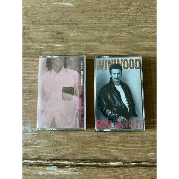 2 Vintage Steve Winwood Music Cassette Tapes Roll With It Refugees of the Heart - Picture 1 of 4